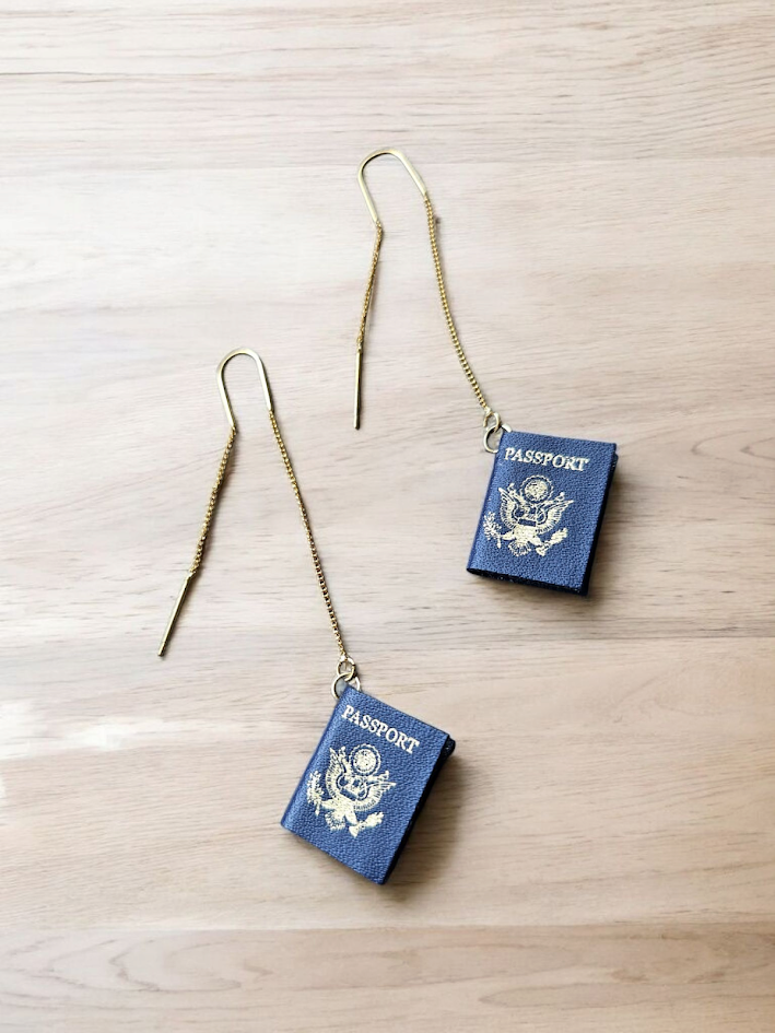 Passport Gold Threader Earrings