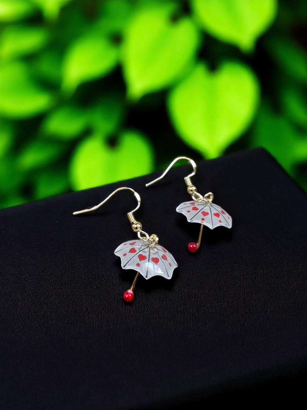 Umbrella Heart Dangle Earrings