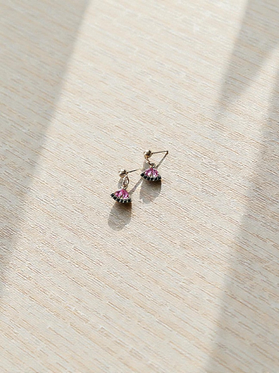 Watermelon Jewels on Gold Post Earrings Dangle Stud Earrings