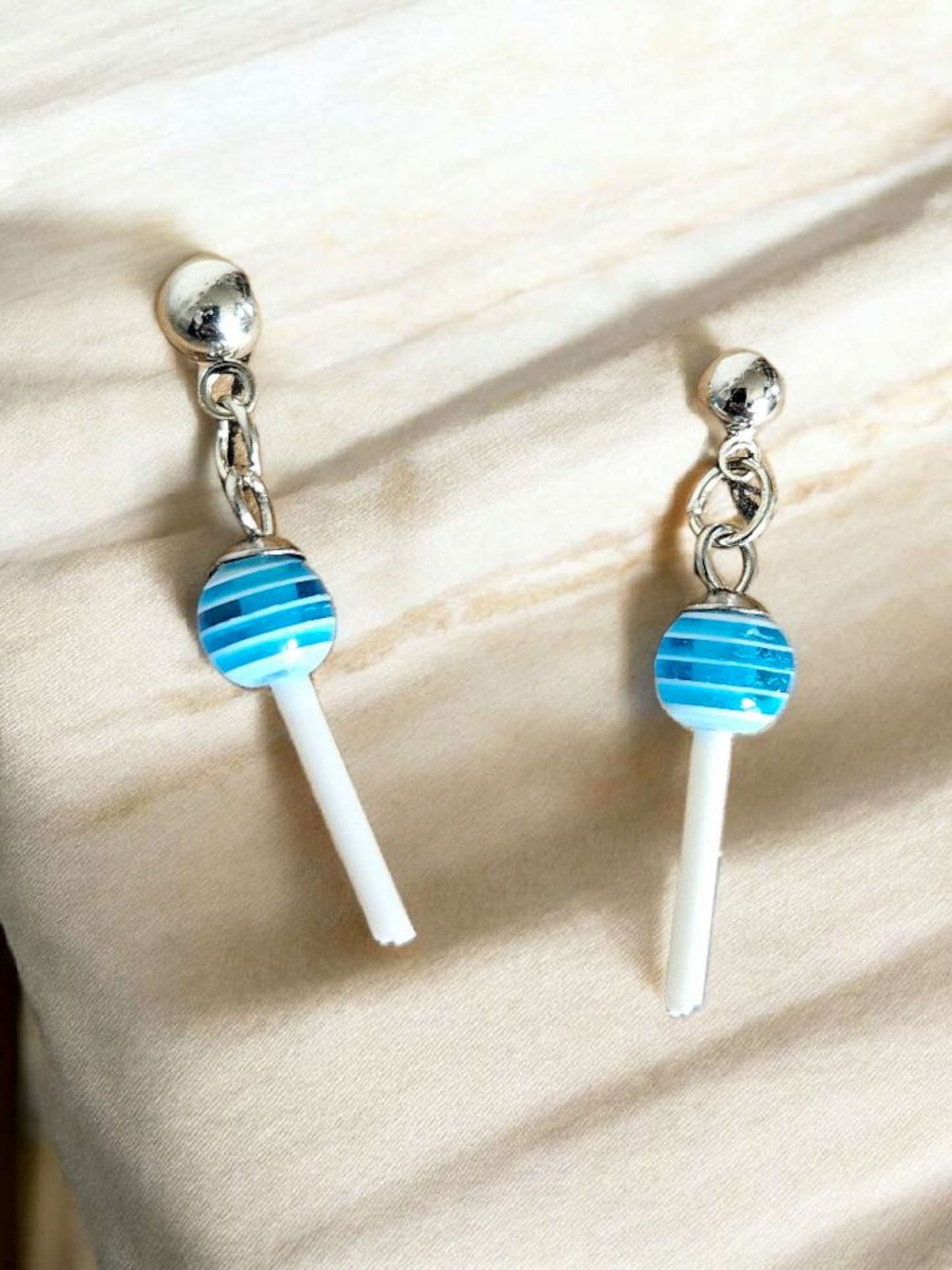 Blue Lollipop Stud Earrings