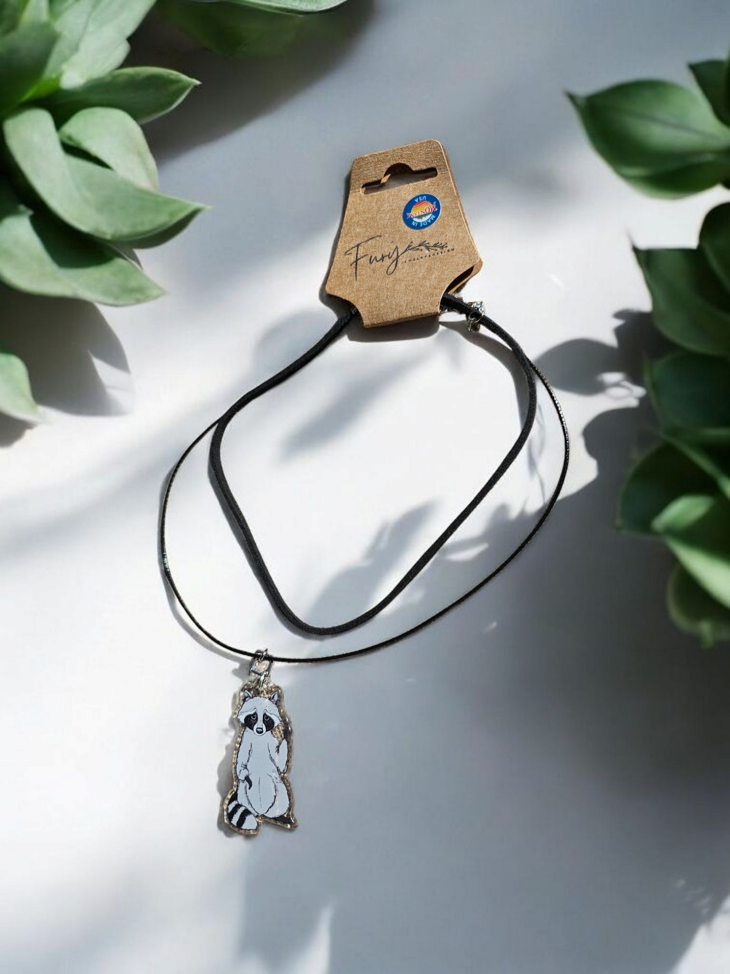 Flippin Racoon Layered Leather Necklace