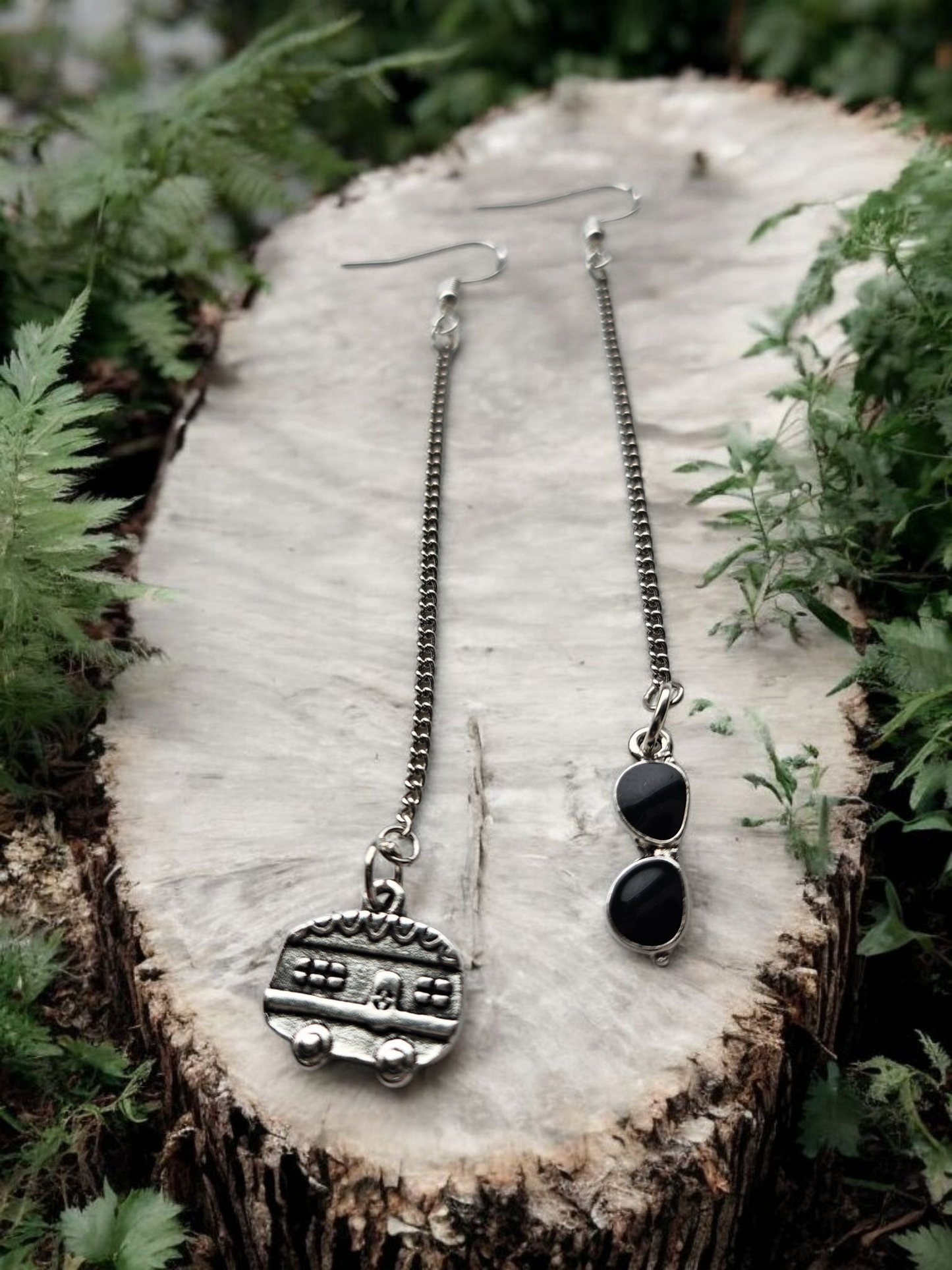 Van Life Drop Chain Charm Earrings