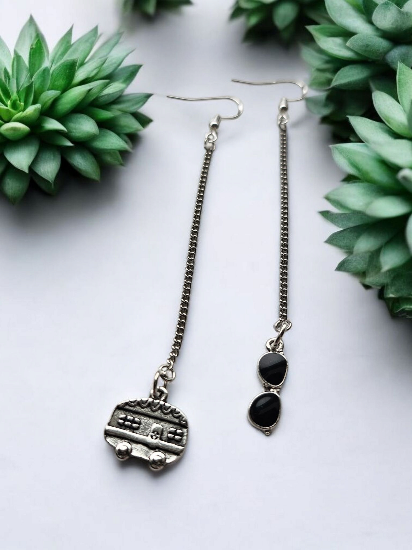 Van Life Drop Chain Charm Earrings