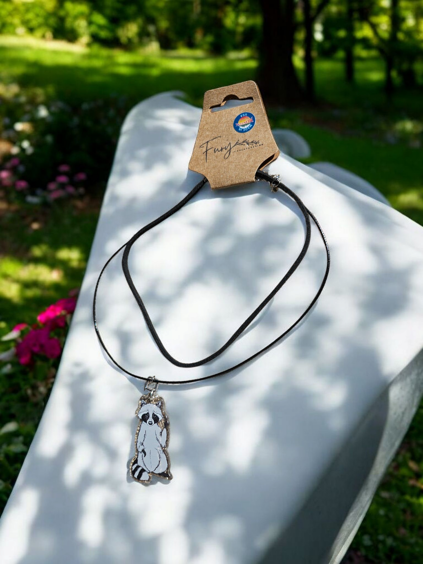 Flippin Racoon Layered Leather Necklace