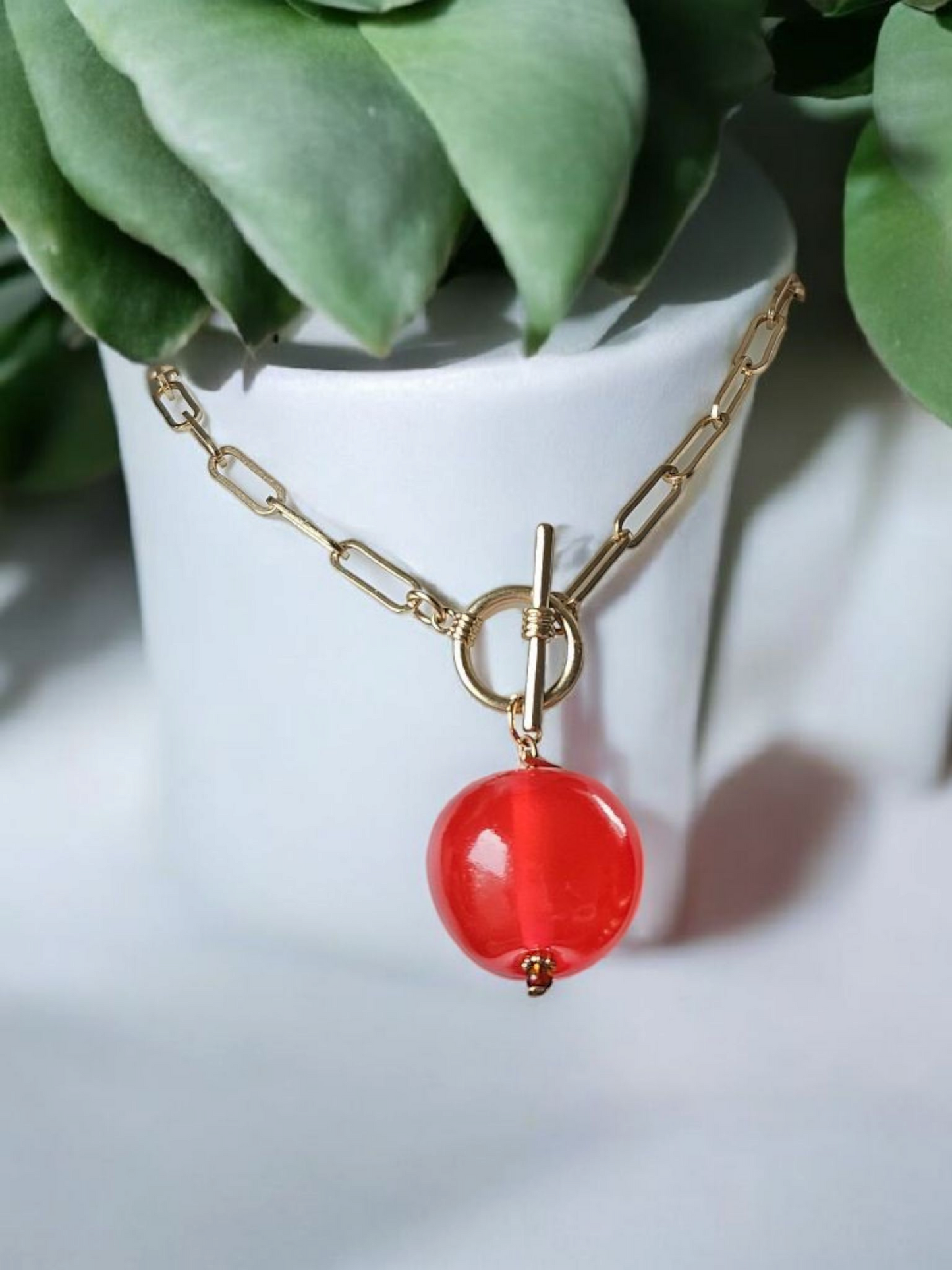 Cherry Bomb Gold Choker Necklace