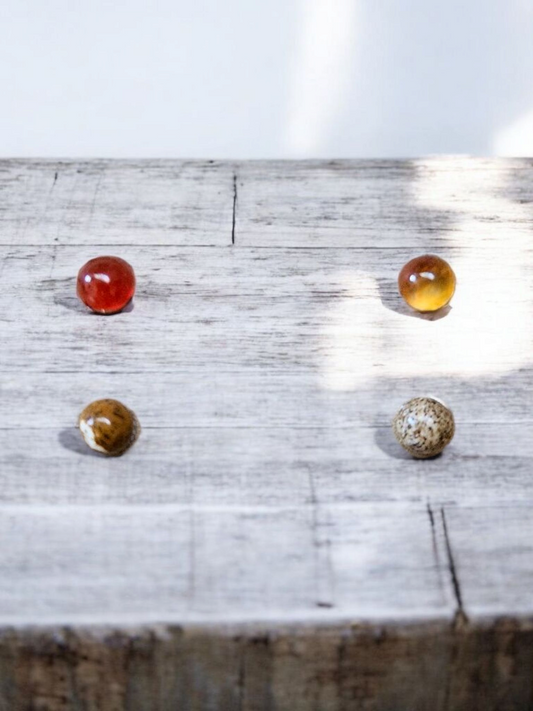 Genuine gemstones Stud Titanium Earrings