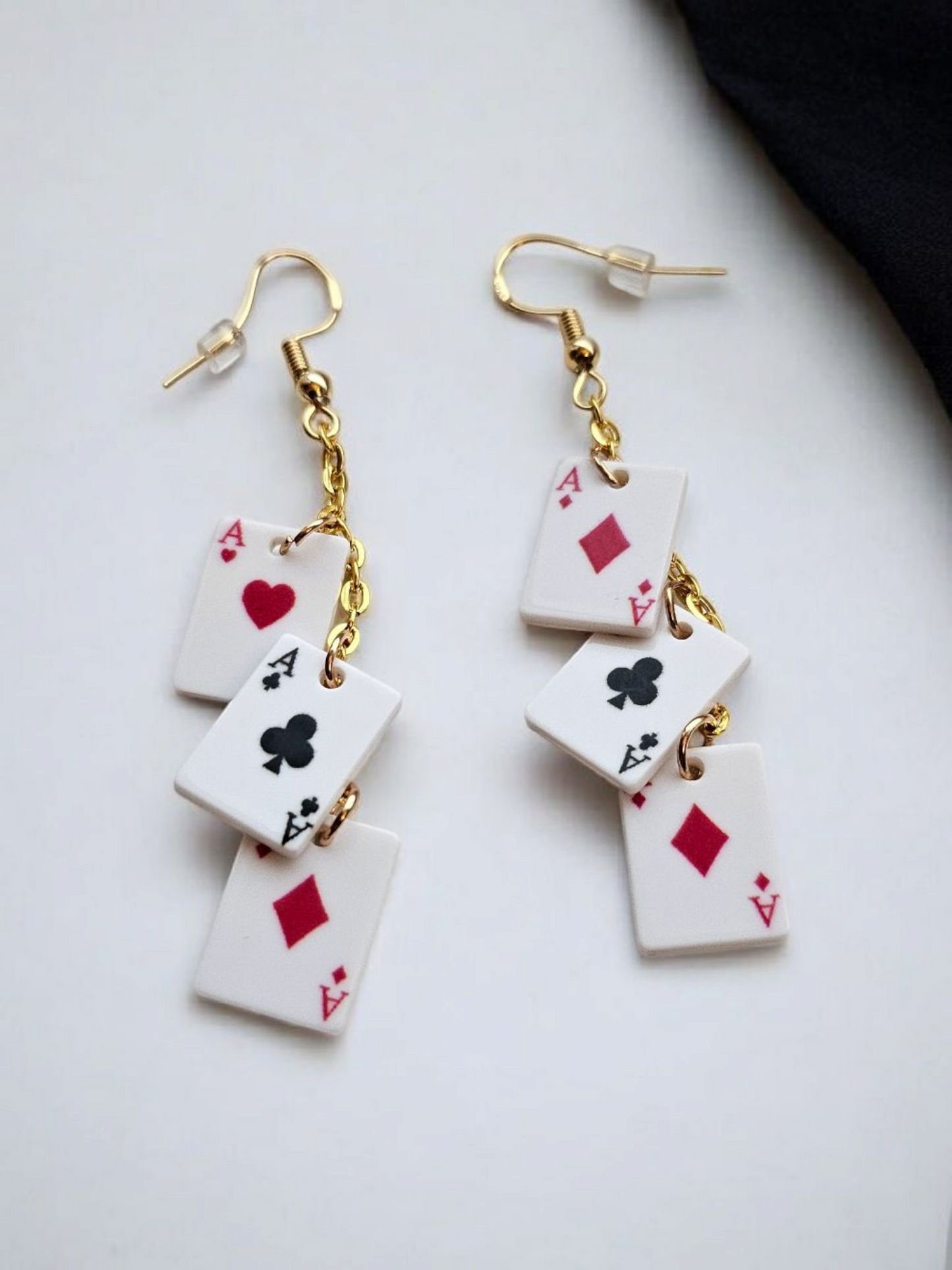 Playing Card Charm Dangle Earrings