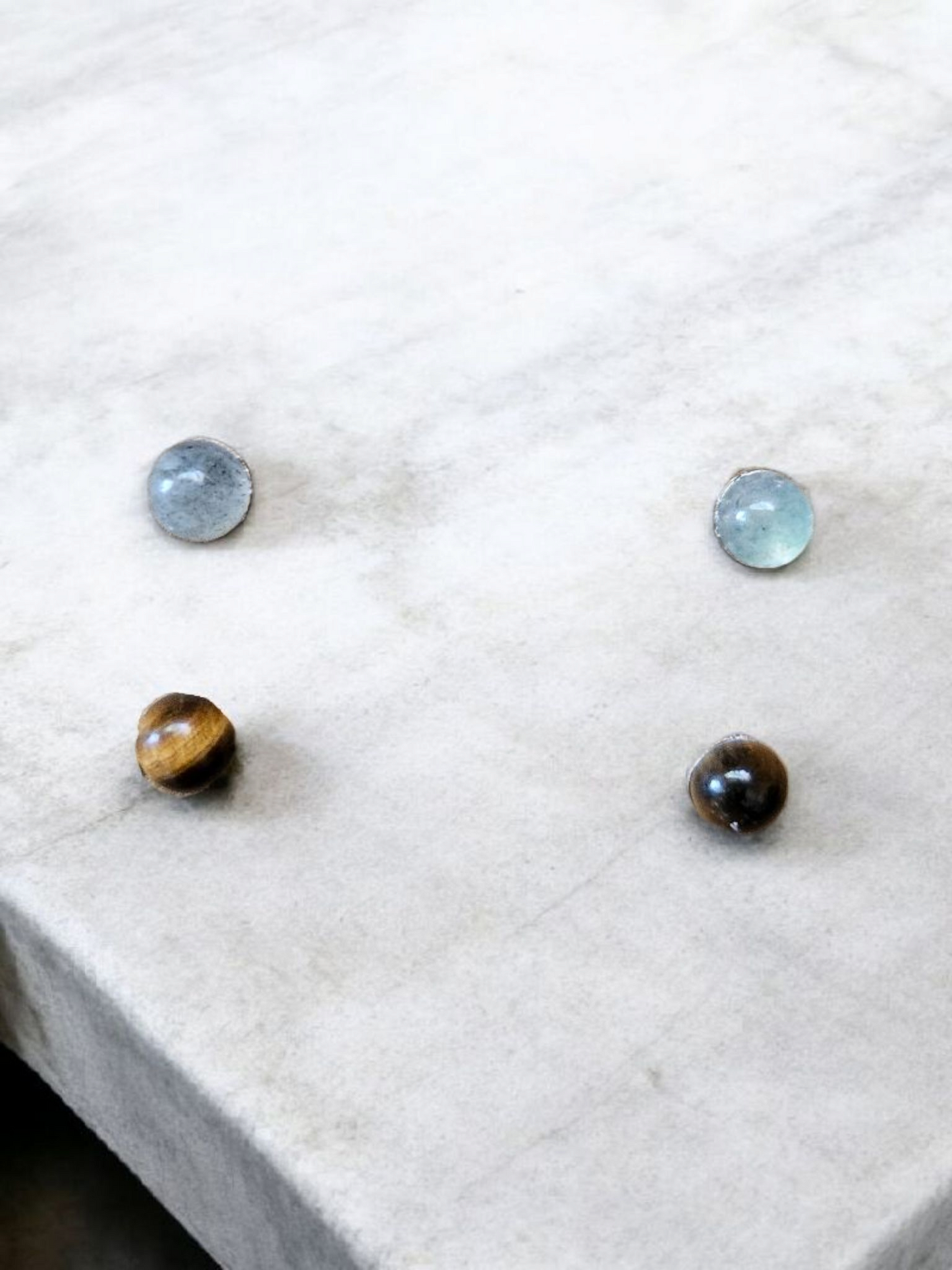 Aventurine, Goldstone Stud Titanium Earrings