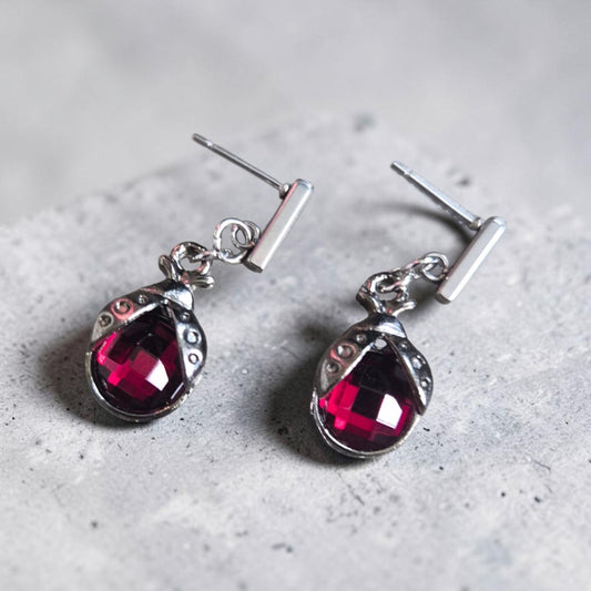Mysterious Gemstone Bug Stud Earrings