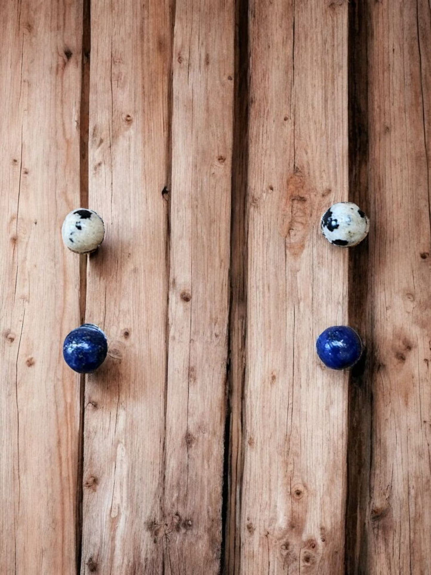 Genuine gemstones Stud Titanium Earrings