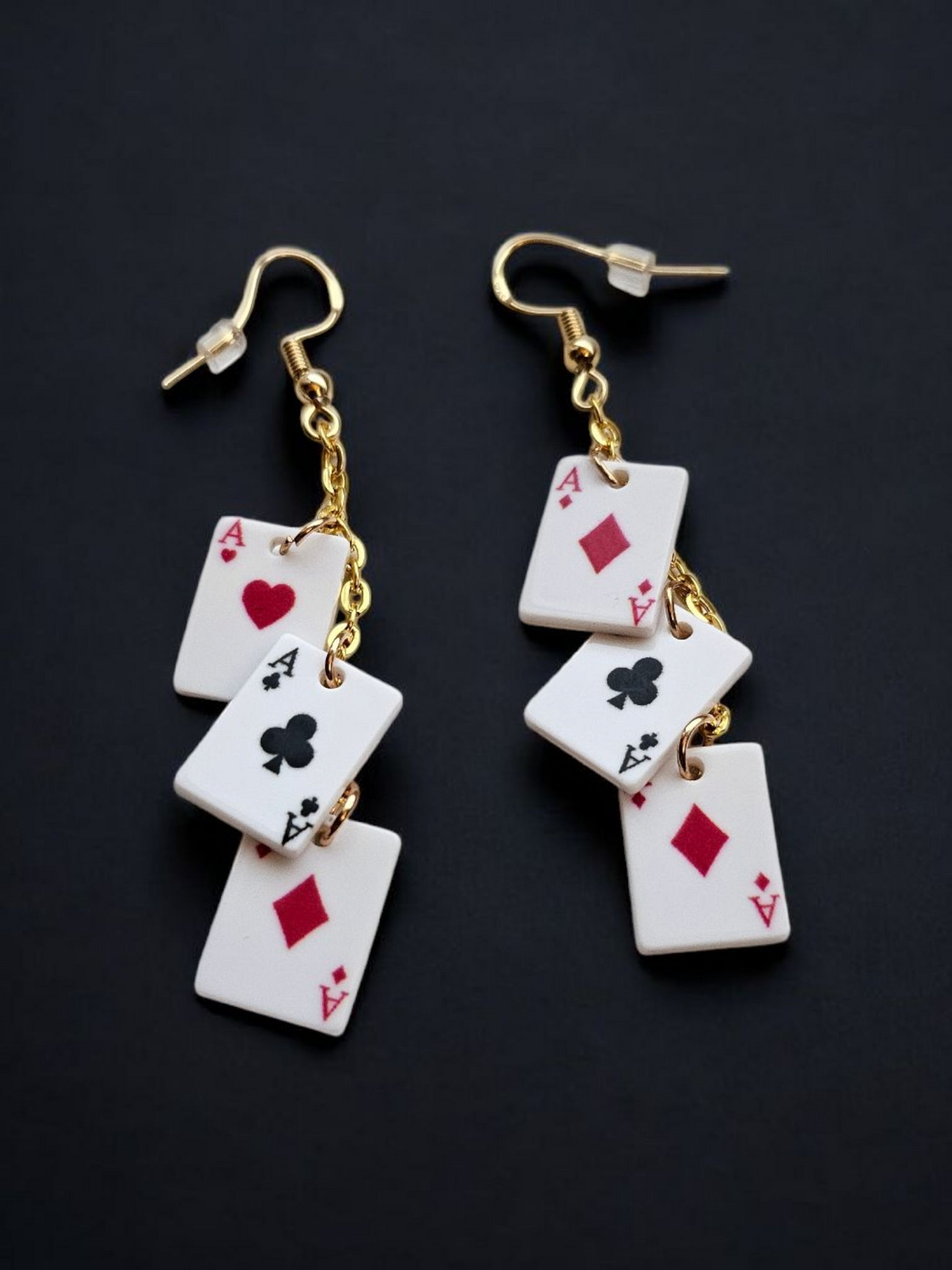 Playing Card Charm Dangle Earrings