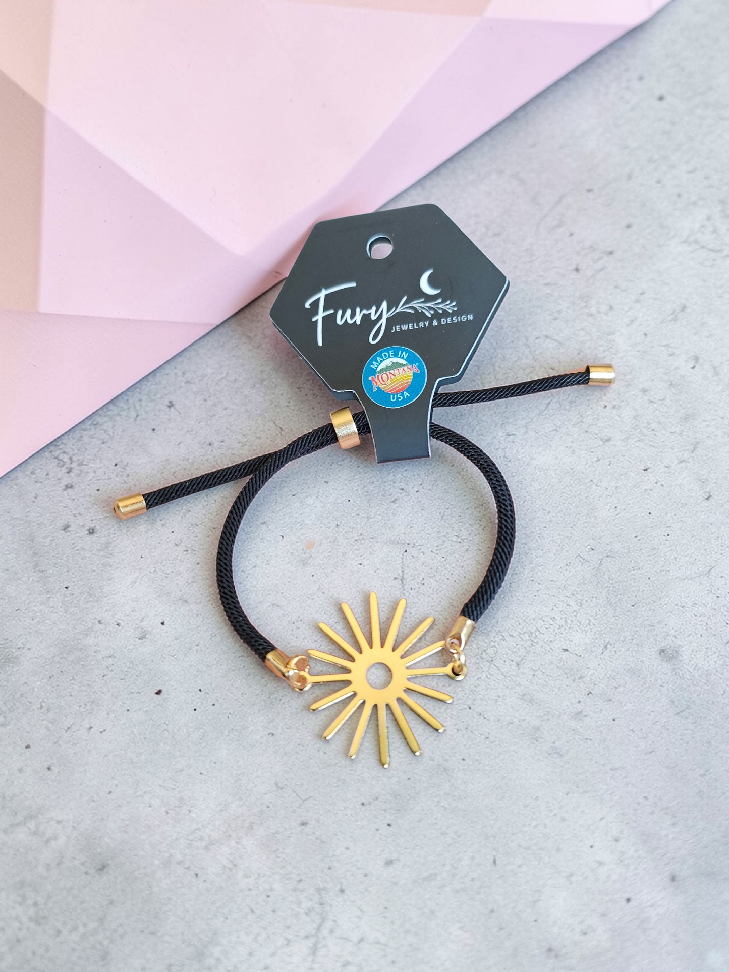 Golden Suns on Adjustable Rope Bracelet