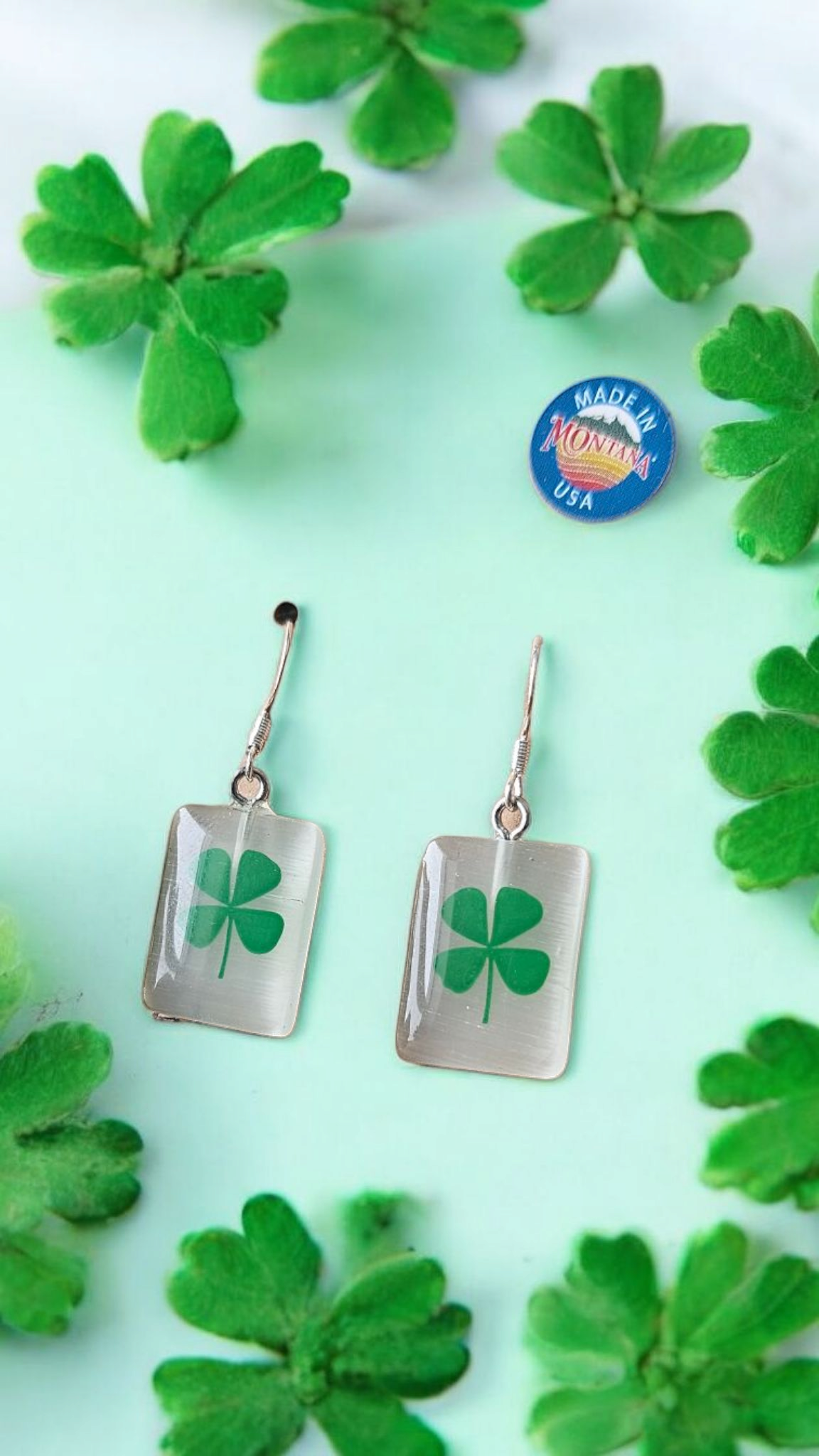 Elegant Four Leaf Clover Square Drop Earrings For Women With Sophisticated Jewelry Gift Idea