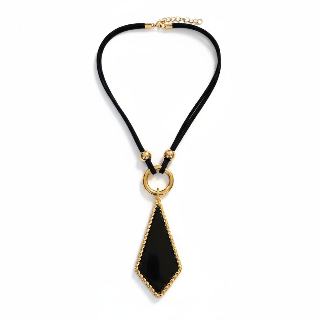 Black and Gold Geometric Choker