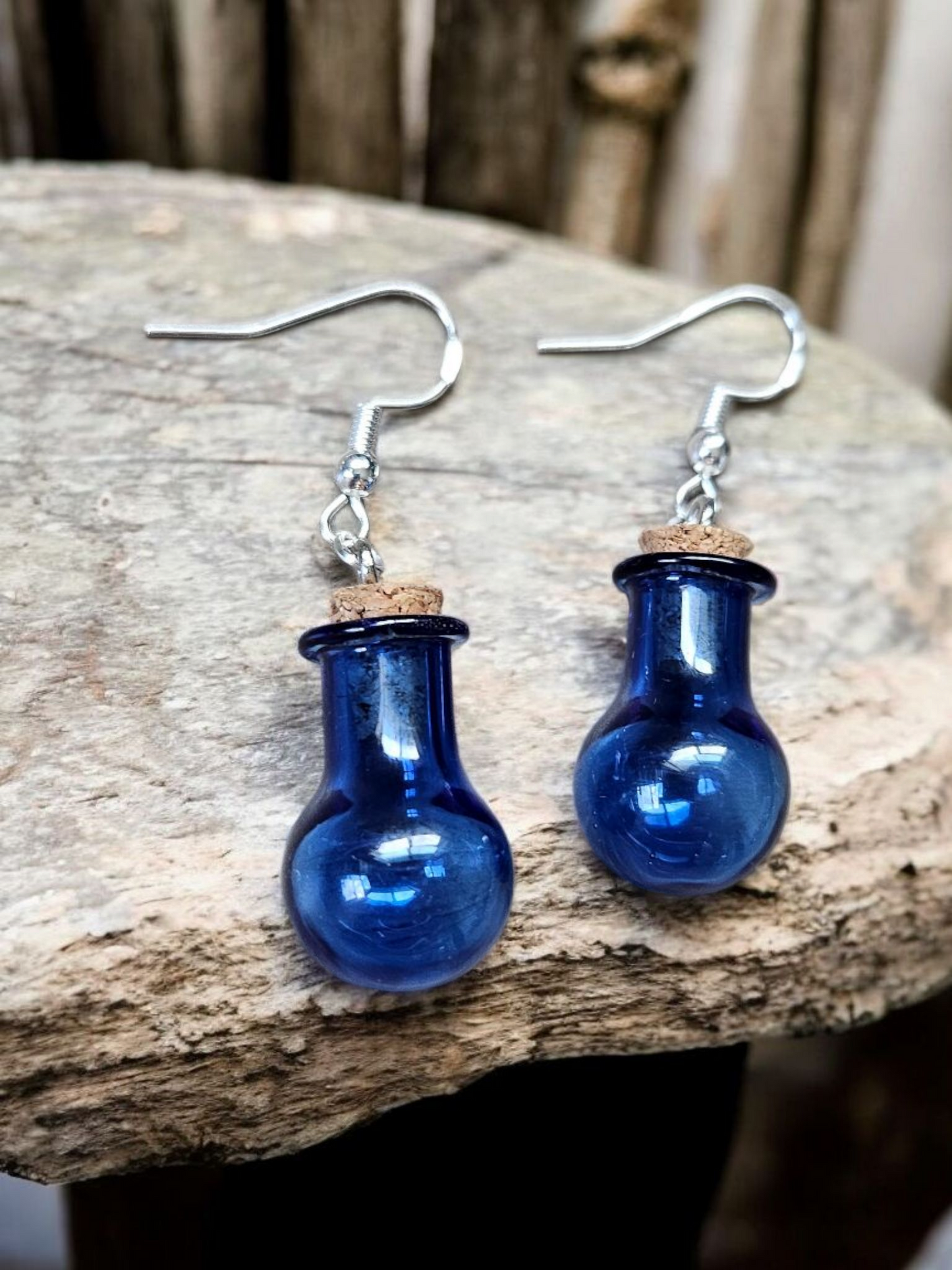 Blue Jar Dangle Earrings