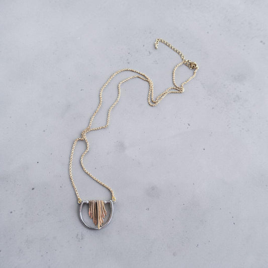 Upcycled Gold and Silver Tassels Necklace
