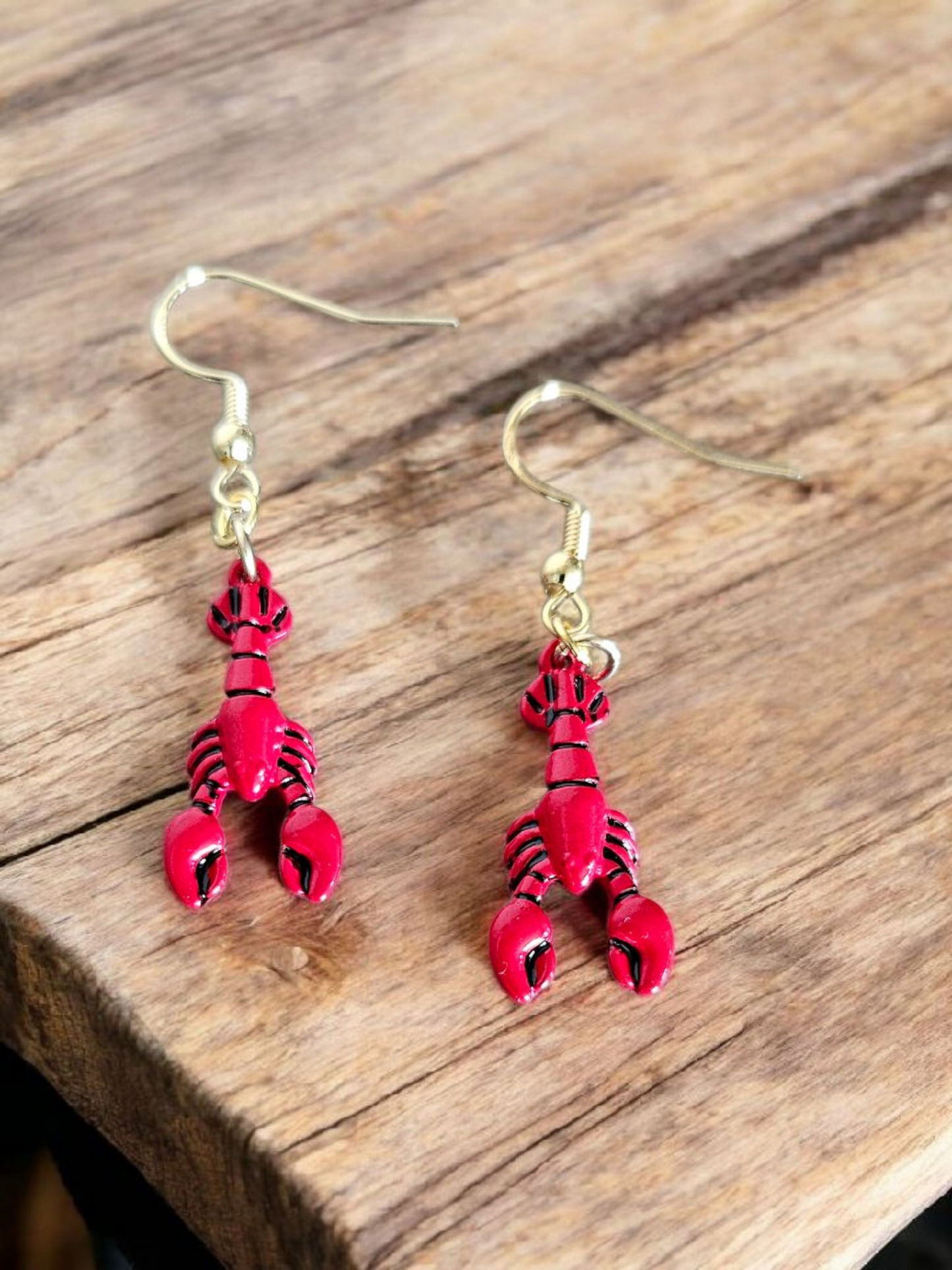 Porcelain Lobster Dangle Earrings