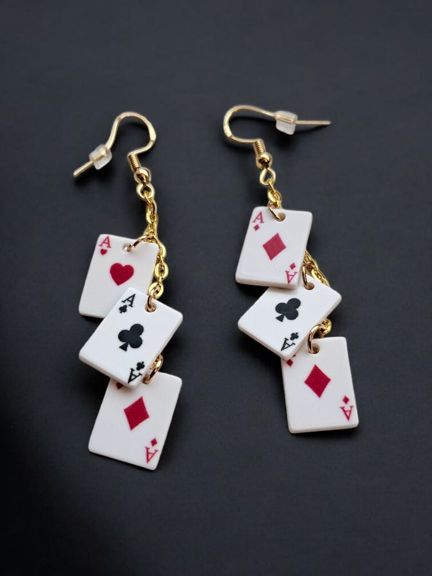 Playing Card Charm Dangle Earrings