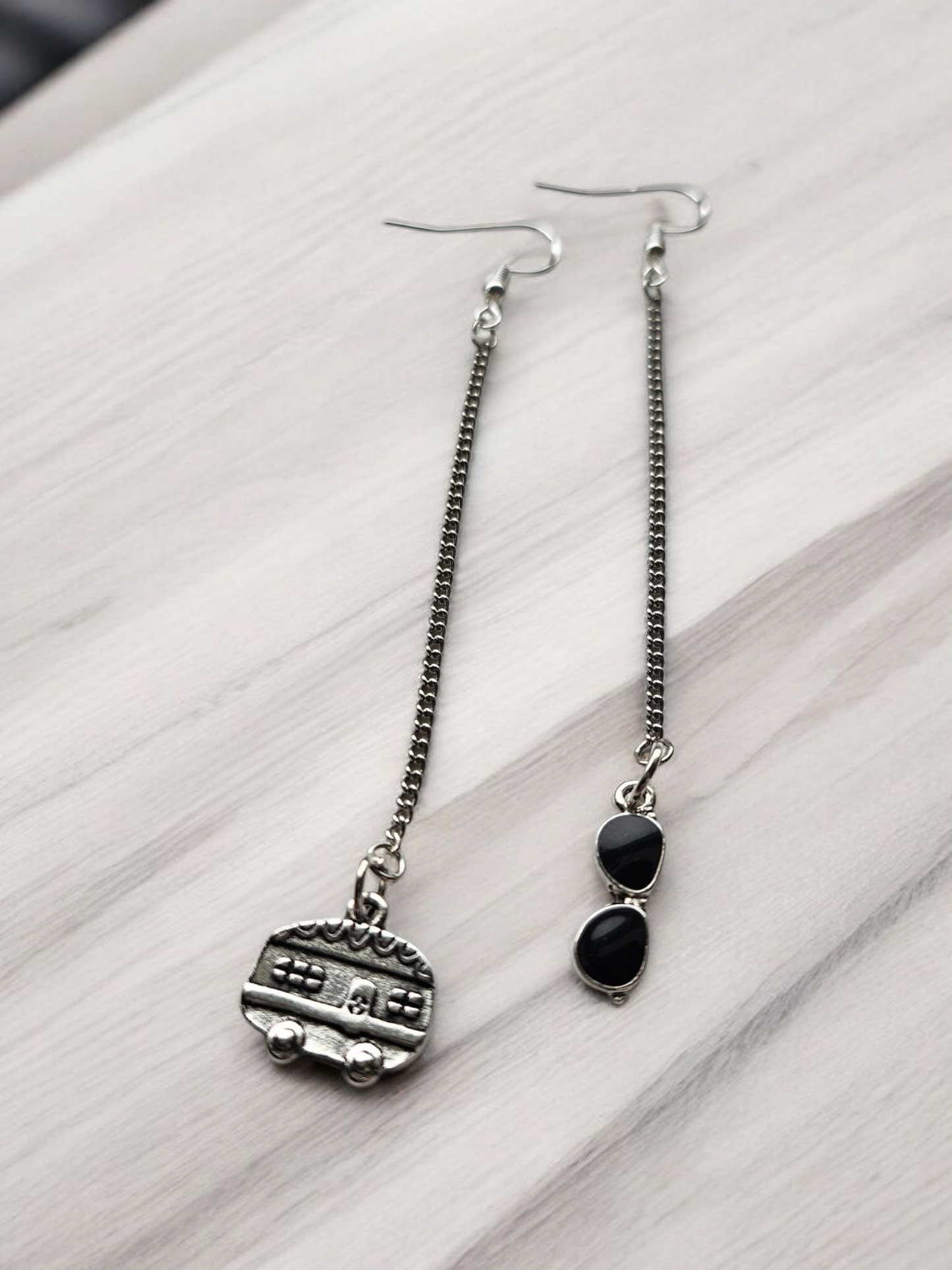 Van Life Drop Chain Charm Earrings