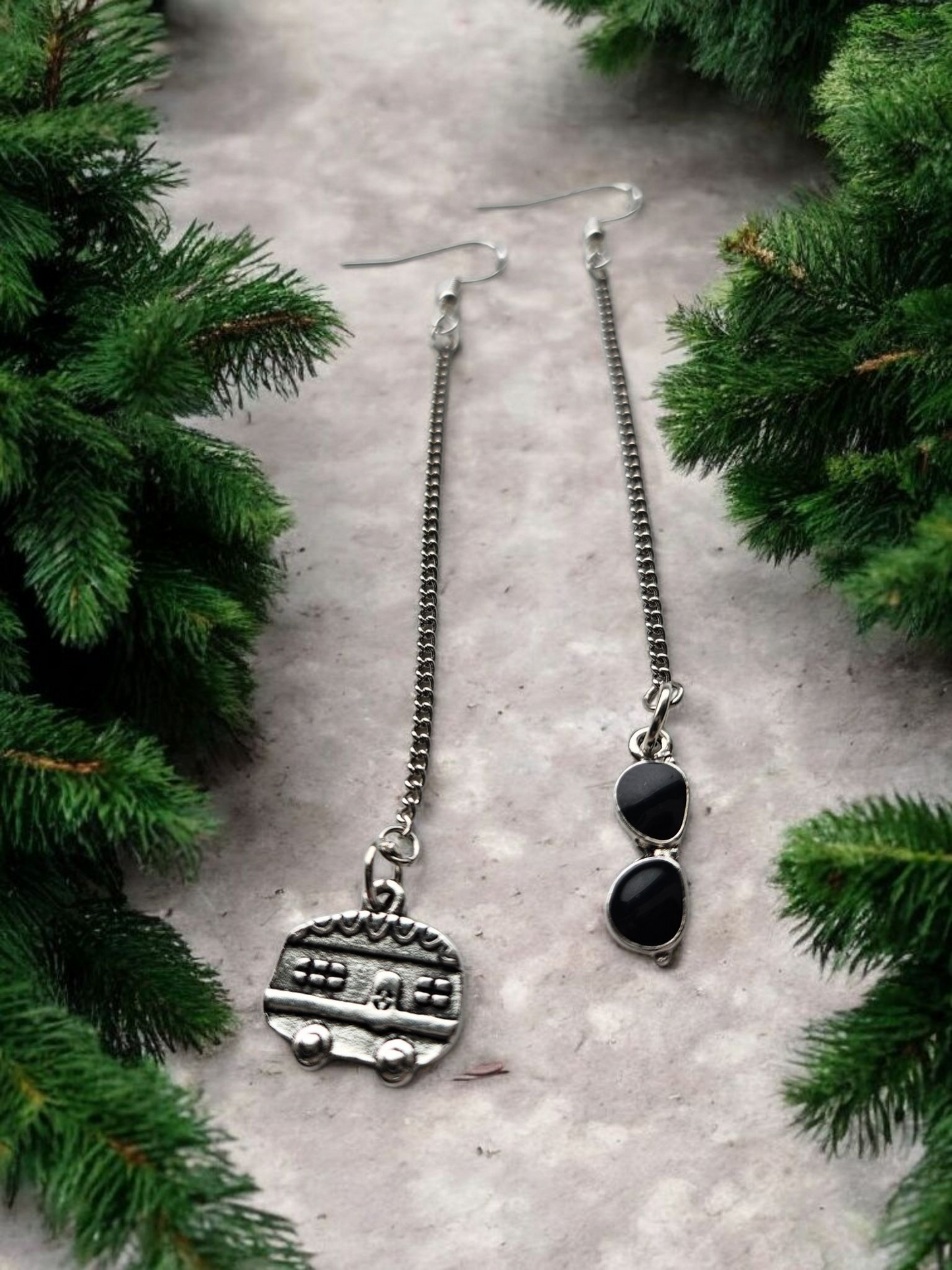 Van Life Drop Chain Charm Earrings For Adventurous Travelers With RV Charm Everyday Wear