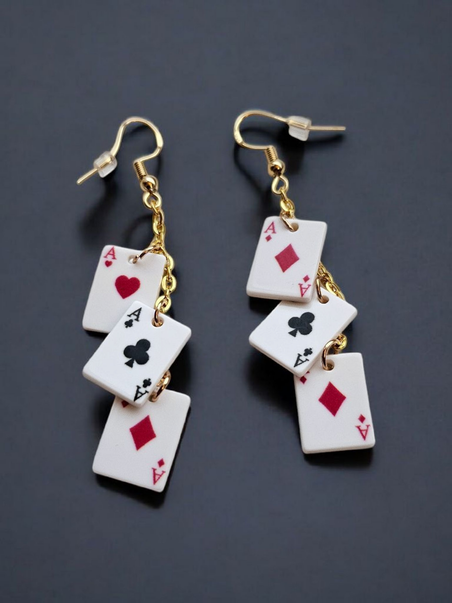 Playing Card Charm Dangle Earrings