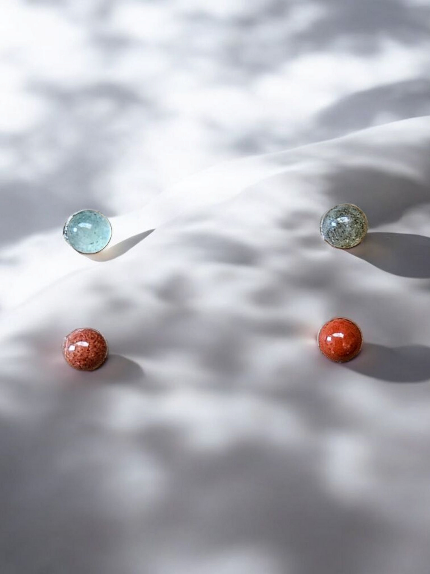 Genuine gemstones Stud Titanium Earrings