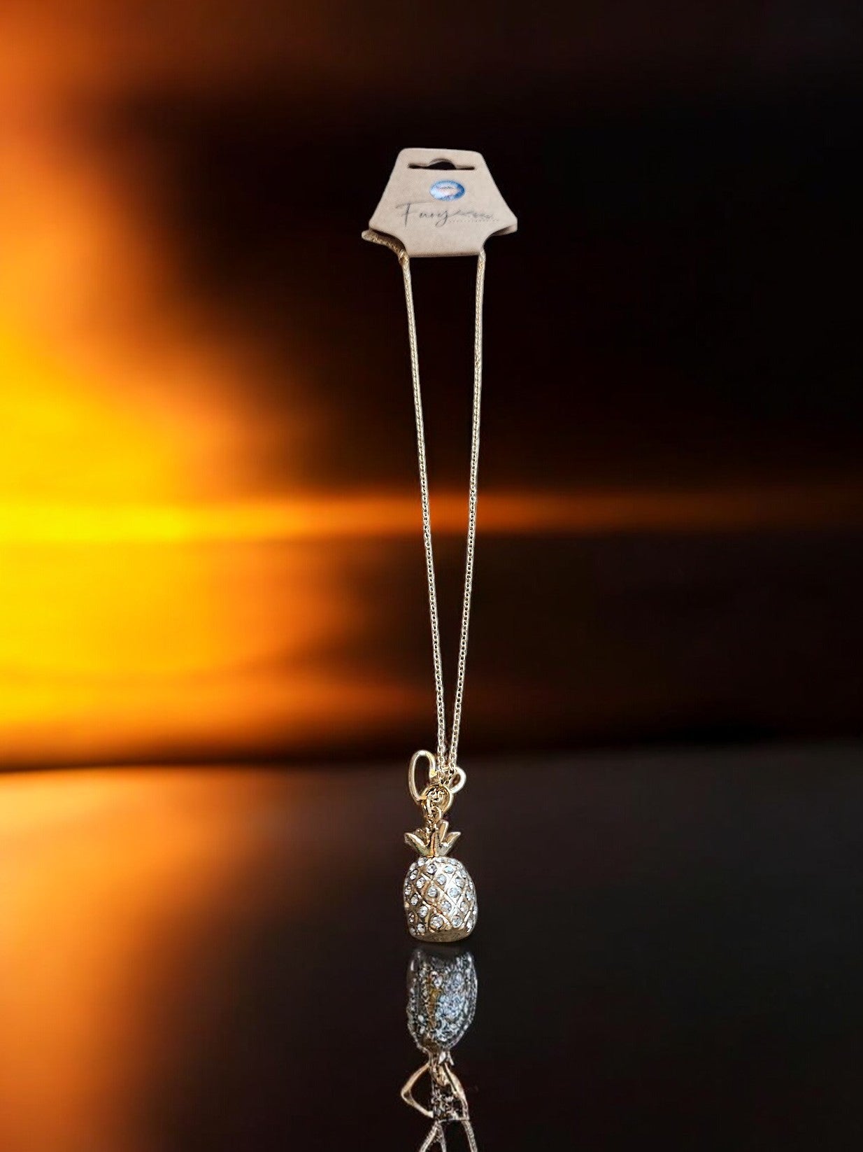 Sparkling Gold Pineapple Necklace