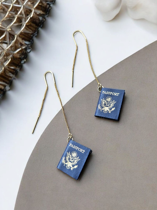 Passport Gold Threader Earrings