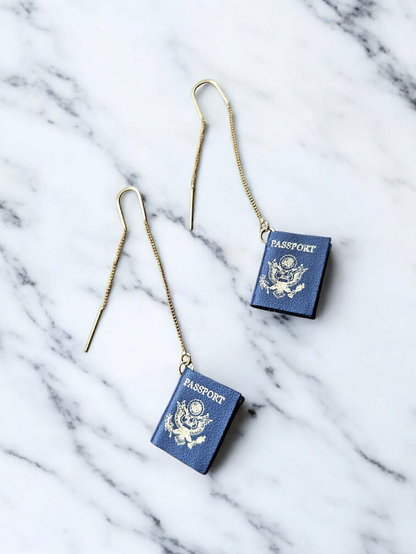Passport Gold Threader Earrings