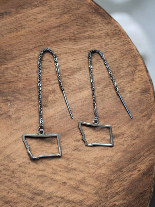 Silver Montana Charm Dangle Threader Earrings
