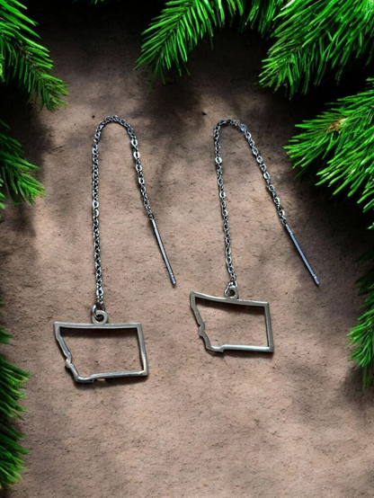 Silver Montana Charm Dangle Threader Earrings