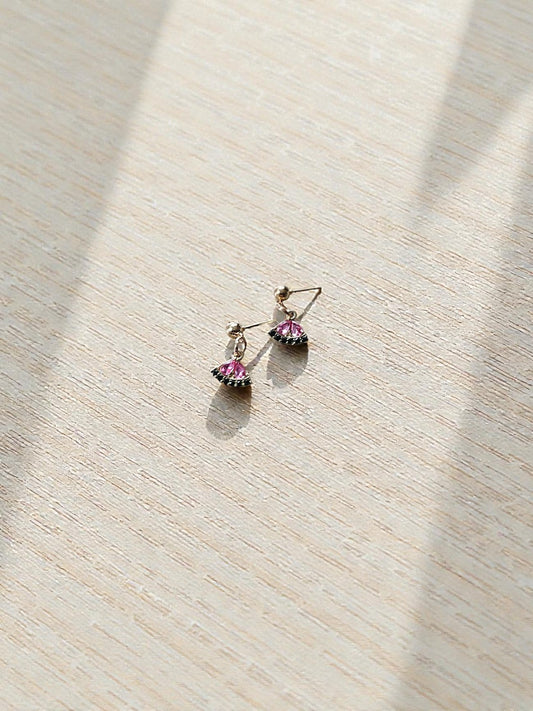 Watermelon Jewels on Gold Post Earrings Dangle Stud Earrings