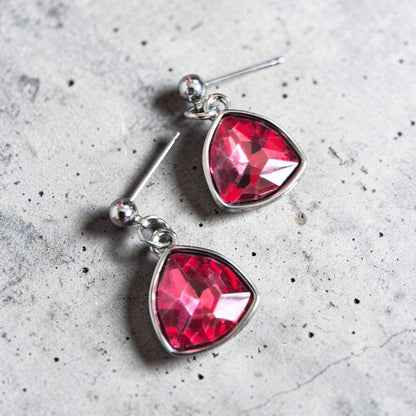 Colorful Blingy Gems on Stud Earrings