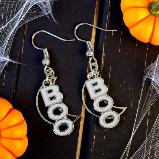 Boo! Moon Charm Dangle Earrings