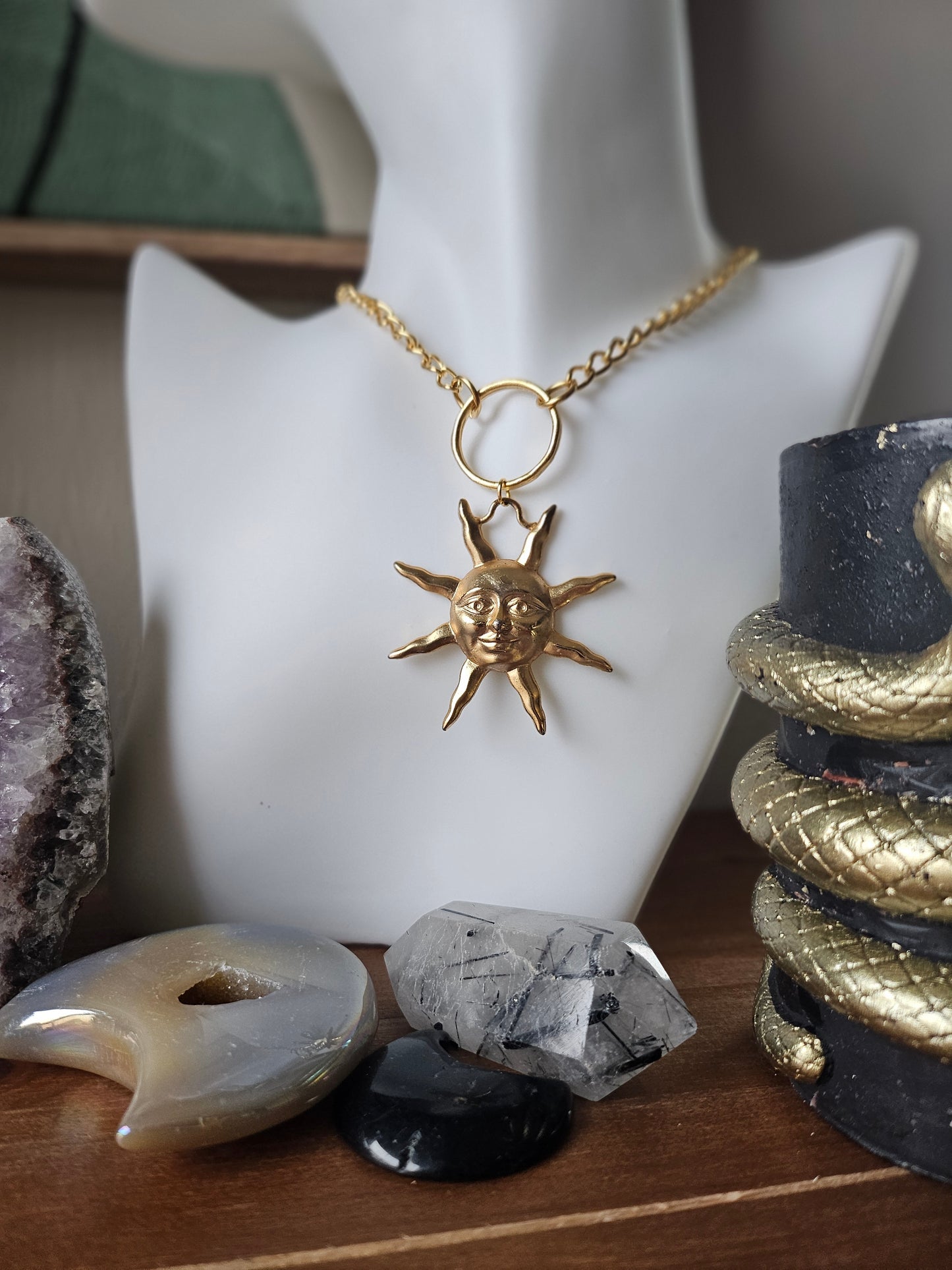 Golden Sun Rays Necklace