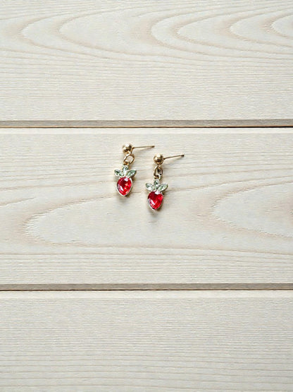 Fruit Jewels on Gold Post Earrings Dangle Stud Earrings