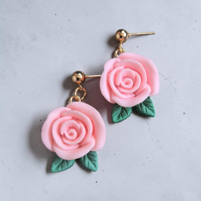 Colorful Roses Stud Earrings