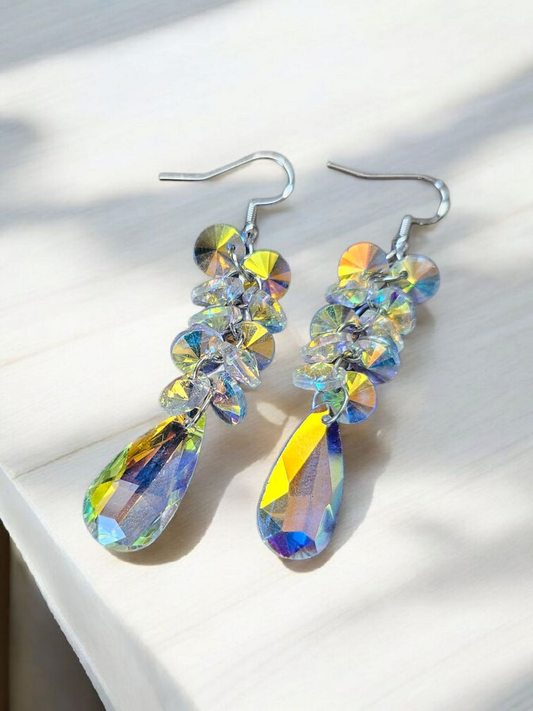 Chandelier Shimmer Sun Catcher Dangle Earrings