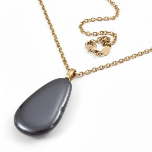 Apache's Tear Pendant on Brassy Necklace
