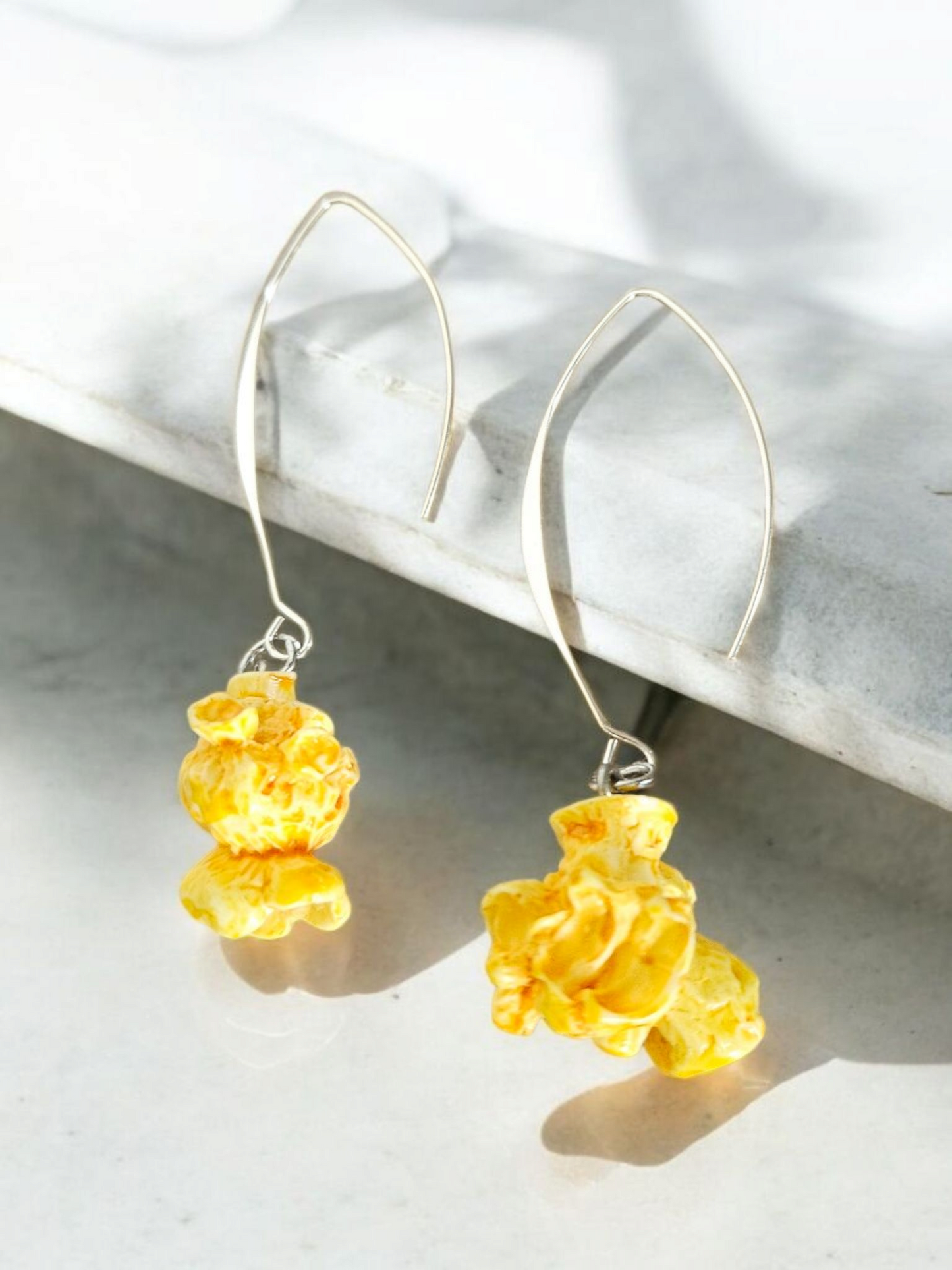 Buttered Popcorn V-Hook Dangle Earrings