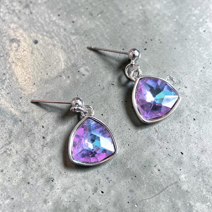 Colorful Blingy Gems on Stud Earrings