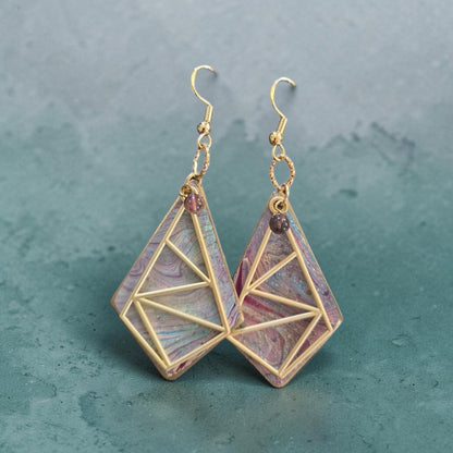 Abstract Paint Splash Geometric Earrings
