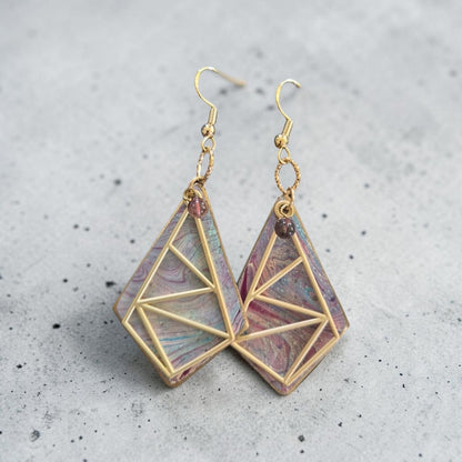 Abstract Paint Splash Geometric Earrings