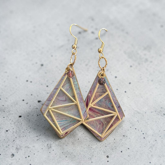 Abstract Paint Splash Geometric Earrings