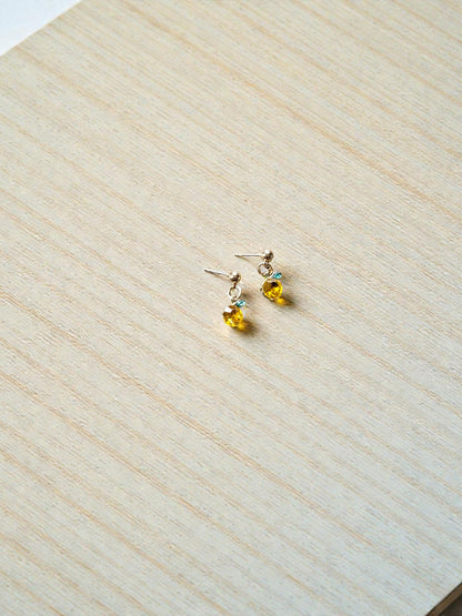 Fruit Jewels on Gold Post Earrings Dangle Stud Earrings
