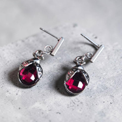 Mysterious Gemstone Bug Stud Earrings