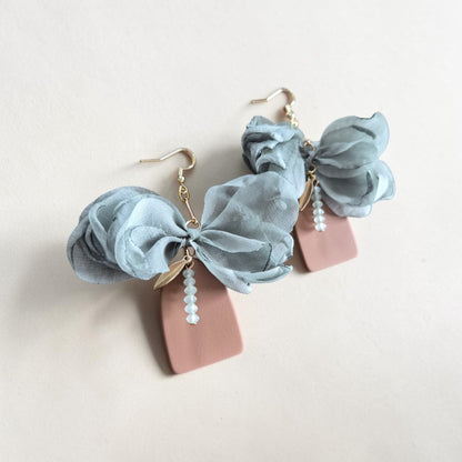 Abstract Upcycled Potted Plant Dangle Earrings