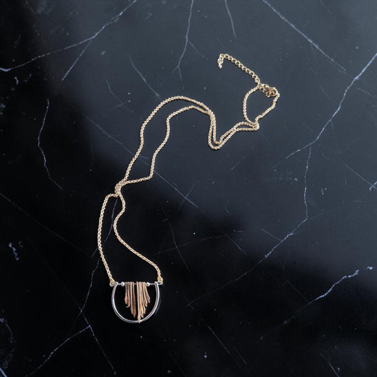 Upcycled Gold and Silver Tassels Necklace