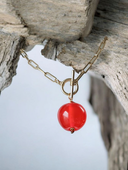 Cherry Bomb Gold Choker Necklace