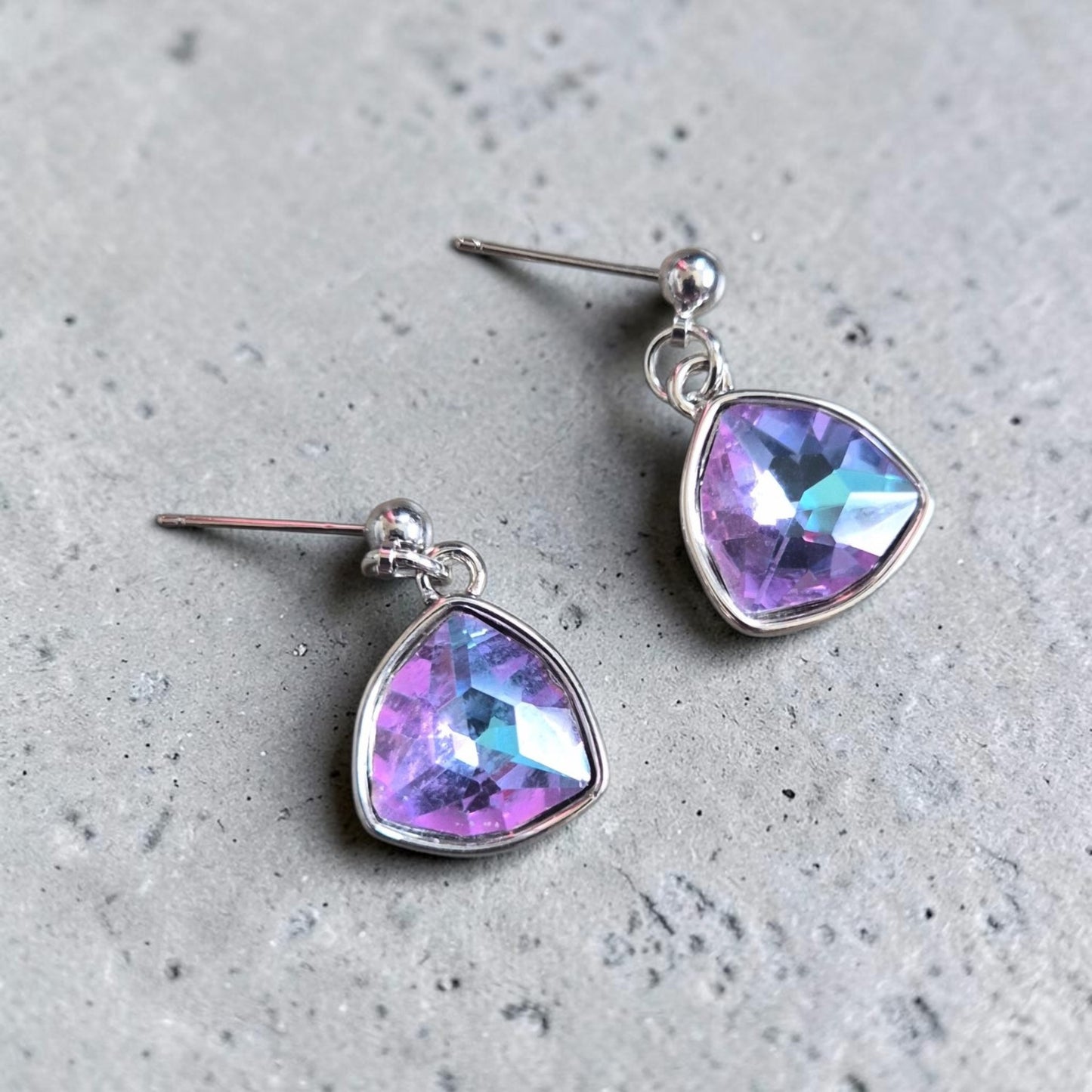Colorful Blingy Gems on Stud Earrings